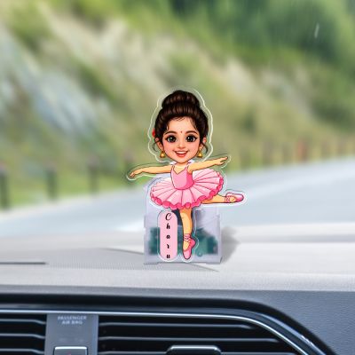Personalized Ballerina Dancer Bobblehead Caricature Standee Fun Desk Accessory & Home Decor Birthday Gift for Girls & Dance Lover Decorative for Study Table Battery Powered Moving Head